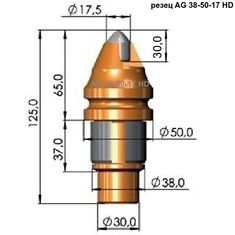 круглый скальный резец <span style="background-color: initial;">AG 38-50-17 hd</span>